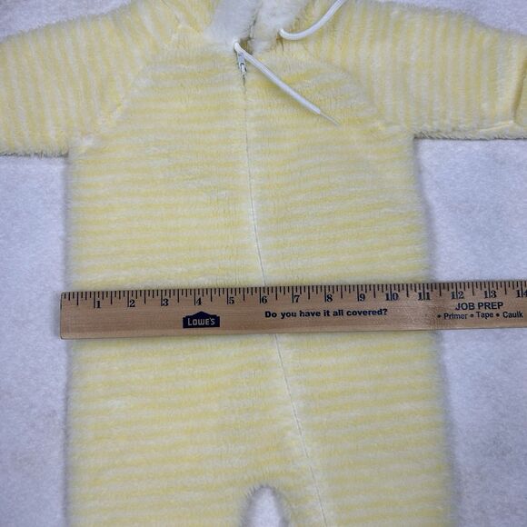 Vintage 80s Cuddle Time USA Made Fleece Zip Up Warm Bodysuit 3-12M Acrylic Blend - Picture 8 of 9
